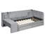 Lit de jour simple tapissier avec tiroirs, tablettes, armoires rabattables et table d'appoint-920919689