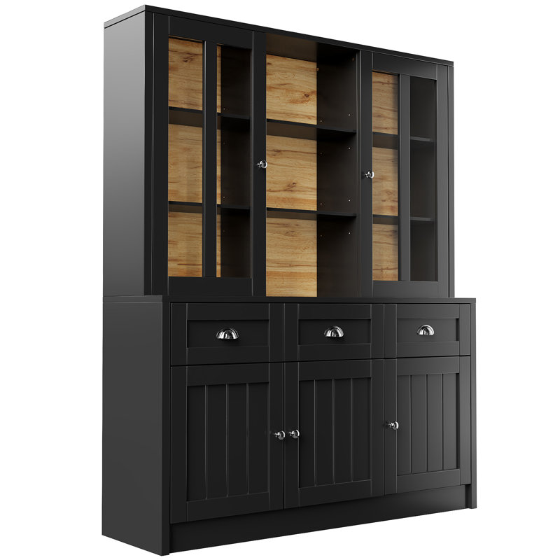 175cm Kitchen Pantry, Black
