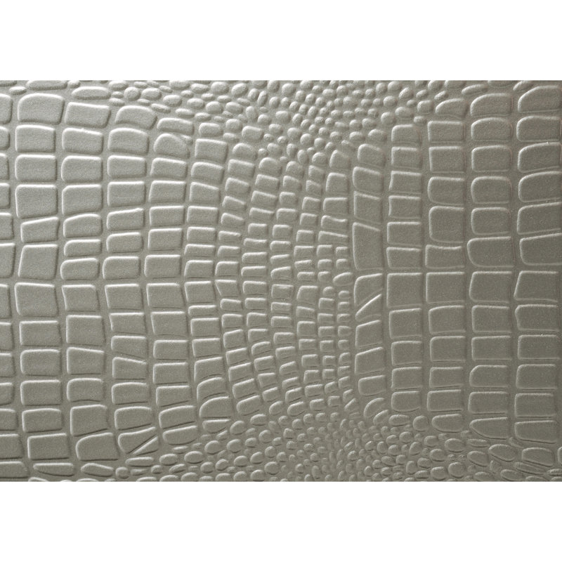 Lit moderne rembourré à DEL avec motif crocodile et tête de lit douce