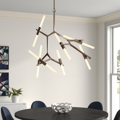 Lustre linéaire spoutnik moderne à 14 lumières Dejong
