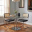 Ensemble de table de salle à manger 39 "en verre trempé pour 2 personnes avec chaises chromées-131987364-131987362