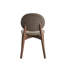 2 chaises d'appoint en lin brun - 2 coussins d'assise rembourrés de mousse avec revêtement en noyer doux et structure en placage