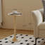 Table d'appoint ronde, petite table basse pour petits espaces, table de chevet moderne avec pieds en bois massif pour le salon, la chambre à coucher, les coins et le bureau (chêne)-1249540411