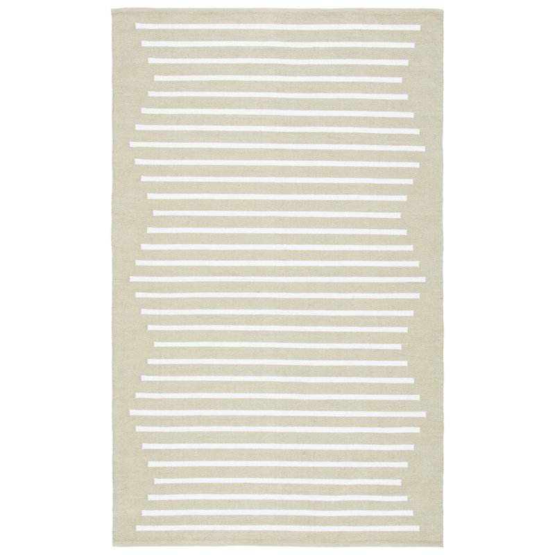Esven Hand Woven Cotton Striped Rug, Rectangle 3' x 5'