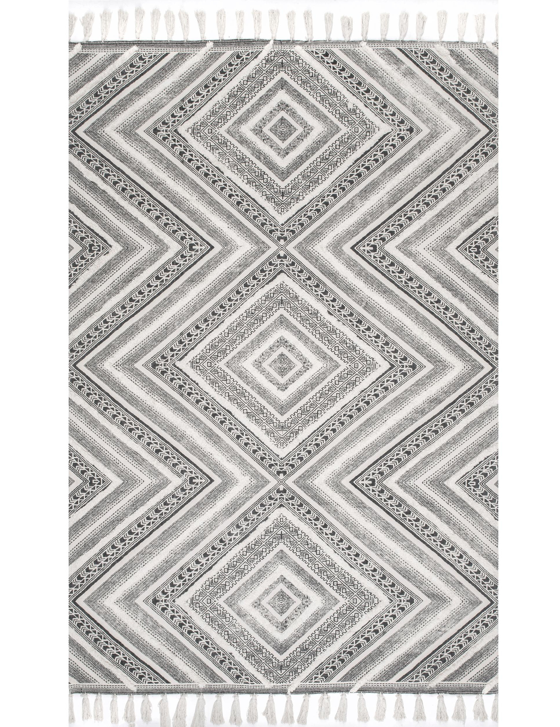 Loon Peak® Platte Geometric Handmade Flatweave Cotton Gray Area Rug ...