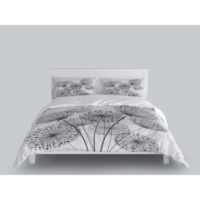 Floral Duvet Cover, King Duvet Cover + 2 King Shams