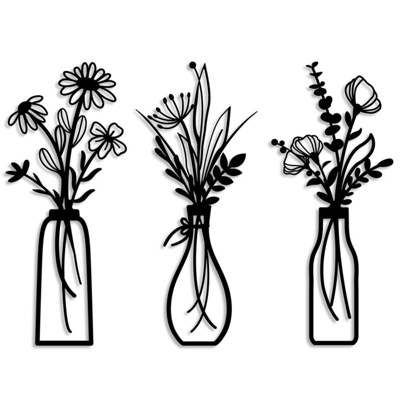Metal Wall Decor Set (Set Of 3), Black, cùng size