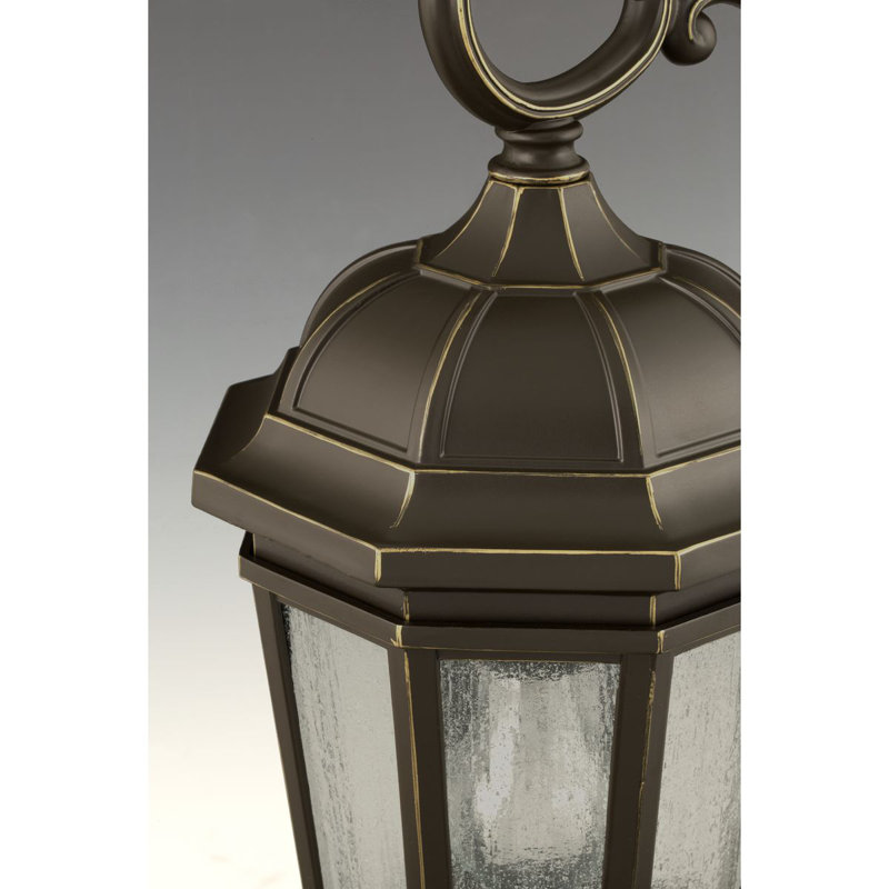 Lanterne murale d'extérieur en verre grainé Florence-Graham, Bronze antique, H 17,75 po x l 8,25 po x P 11,38 po