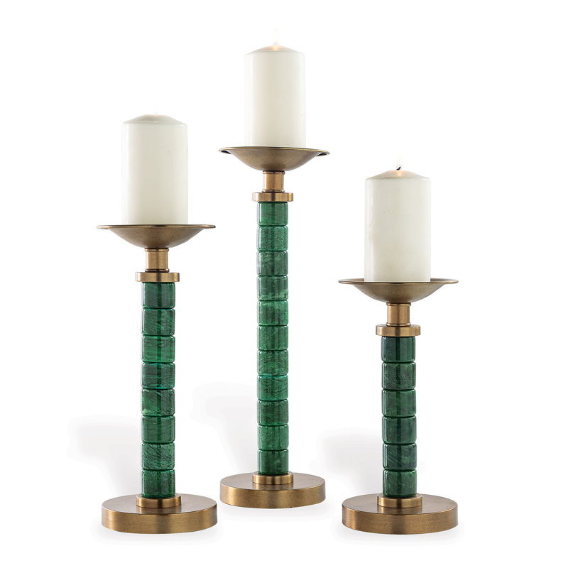 Ensemble de 3 chandelles de jardin Jade, Vert