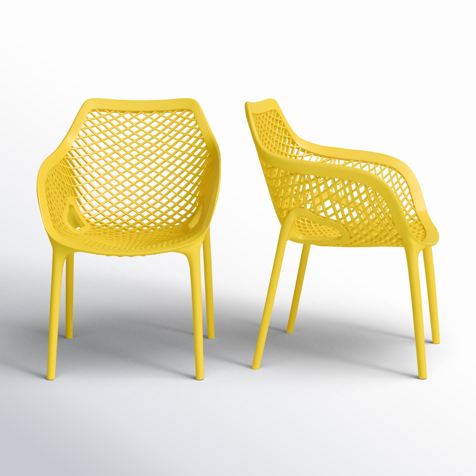 Farrah Stackable Patio Armchair, Yellow