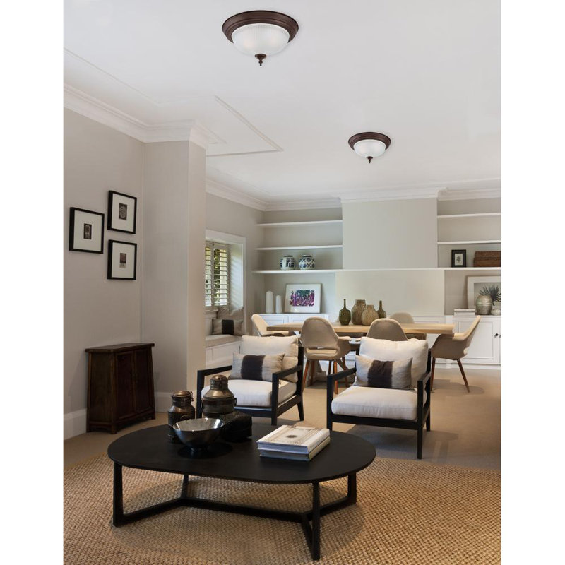 Koury Glass Flush Mount, Bronze