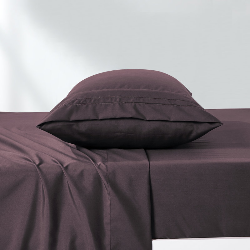 Jcrown Microfiber Sheet Set, Purple, California King Sheet Set with 2 Pillowcases