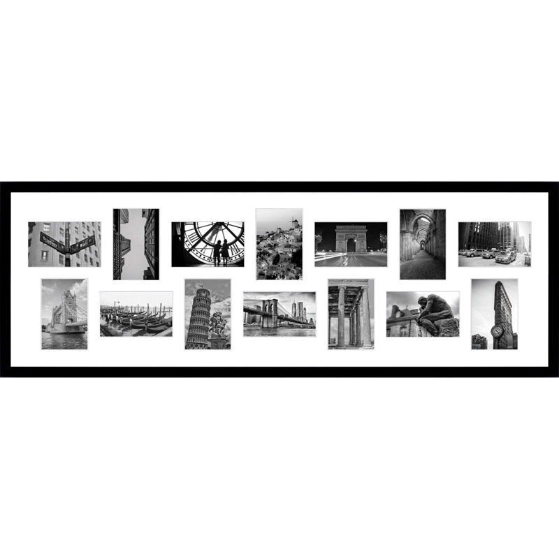 Adau Wood Picture Frame with Mat, Black