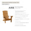 Chaise Adirondack pliante en teck Innaloo