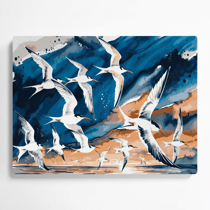 Art mural en métal, oiseaux, sterne, H 11 po x l 14 po