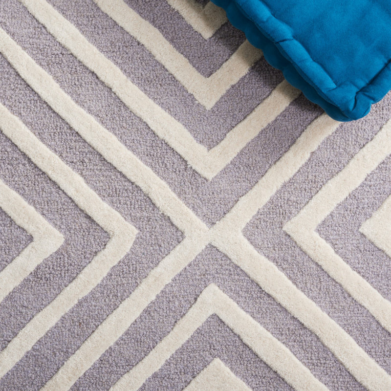 Garibald Hand Tufted Wool Geometric Rug, Rectangle 5' x 8'