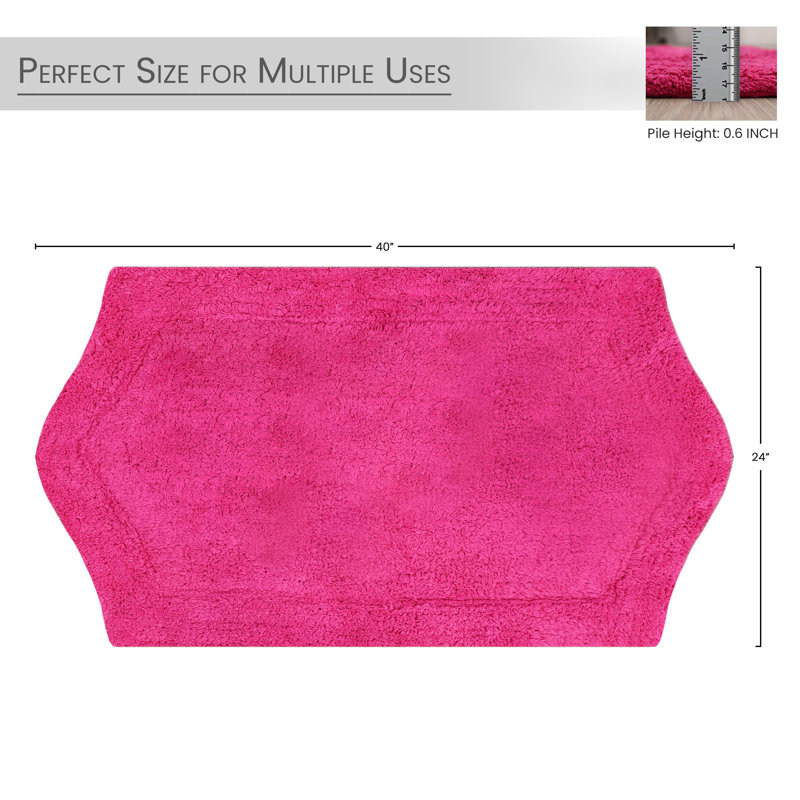 Tapis pour salle de bain Morissette, L 24 po x L 40 po, Rose millennial