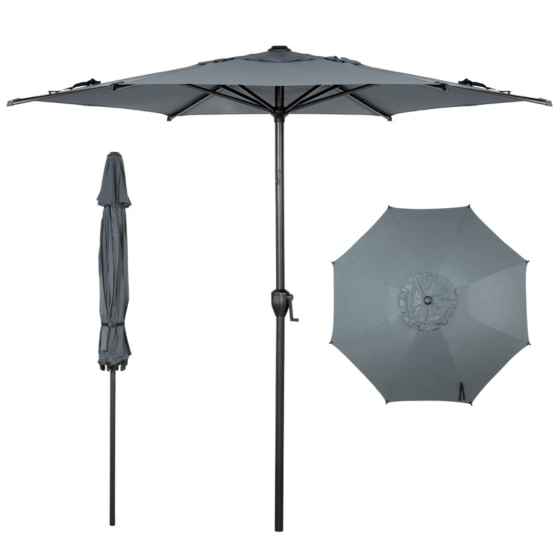 Parasol de marché 108 po Lyon, Gris, L 132 po x P 132 po