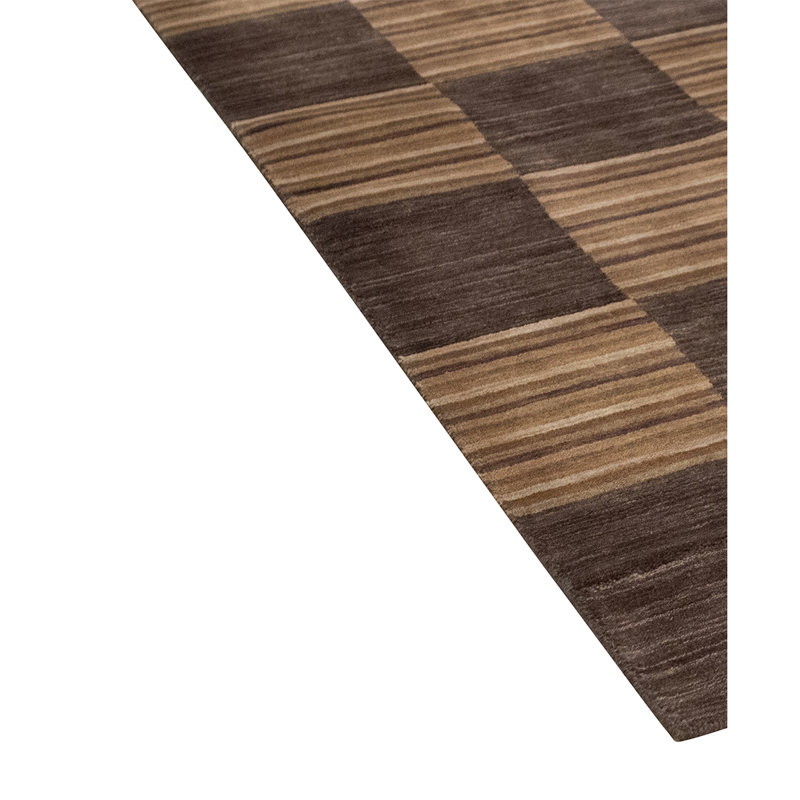 Tapis brun / beige de haute qualité noué à la main