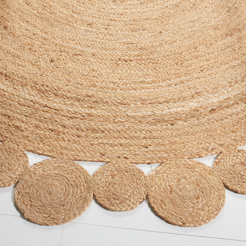 Casavant Natural Fiber Flat Weave Jute Solid Color Rug, Round 6'