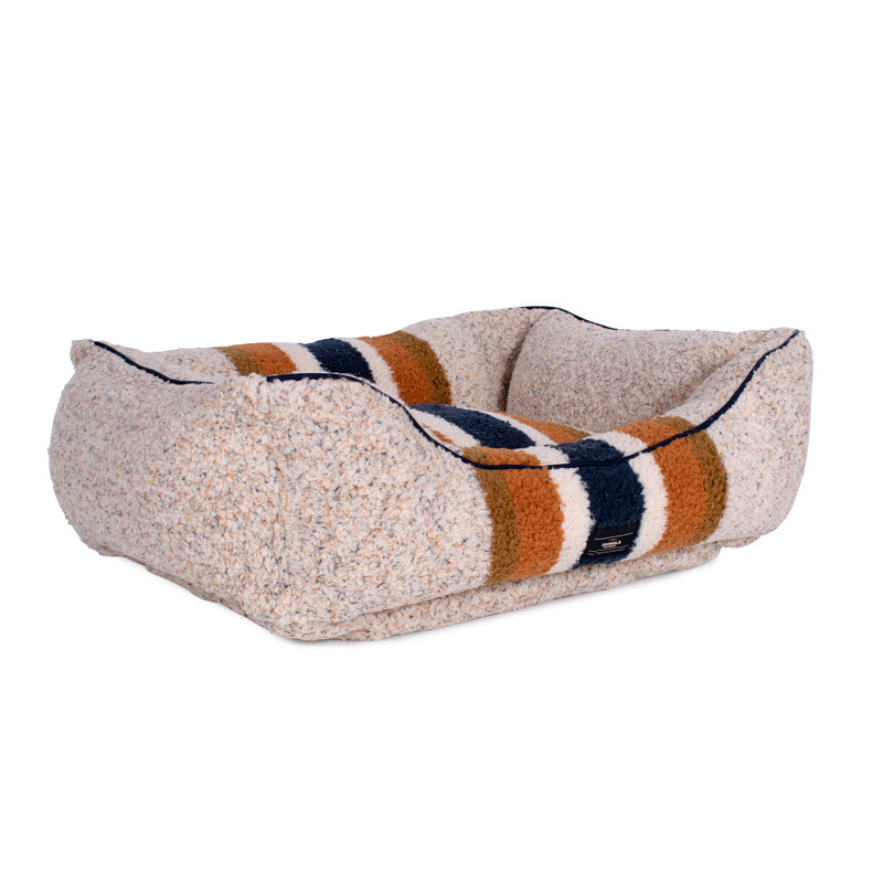 Kuddle Dog Bed Stripe, Medium (30" W x 24" D x 9" H), Rust