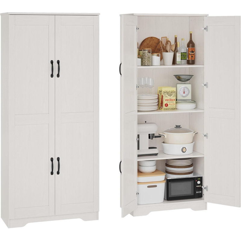 152.4 cm H Kitchen Pantry, White