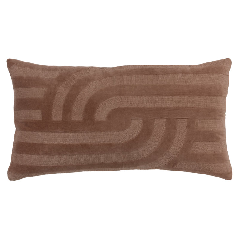 Housse et insert de coussin rectangulaire 100% coton Terrah, Chameau