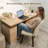 Dining Chairs Set Of 4, Modern Upholstered Kitchen Chairs With Unique Cutout High Back & Wood Legs, Comfortable Fabric Side Chair For Dining Room, Living Room Beige-1099090794