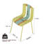 Chaise d'appoint en plastique et en métal PP l 18,9 po x P 20,47 po x H 31,5 po Summer (ensemble de 4)
