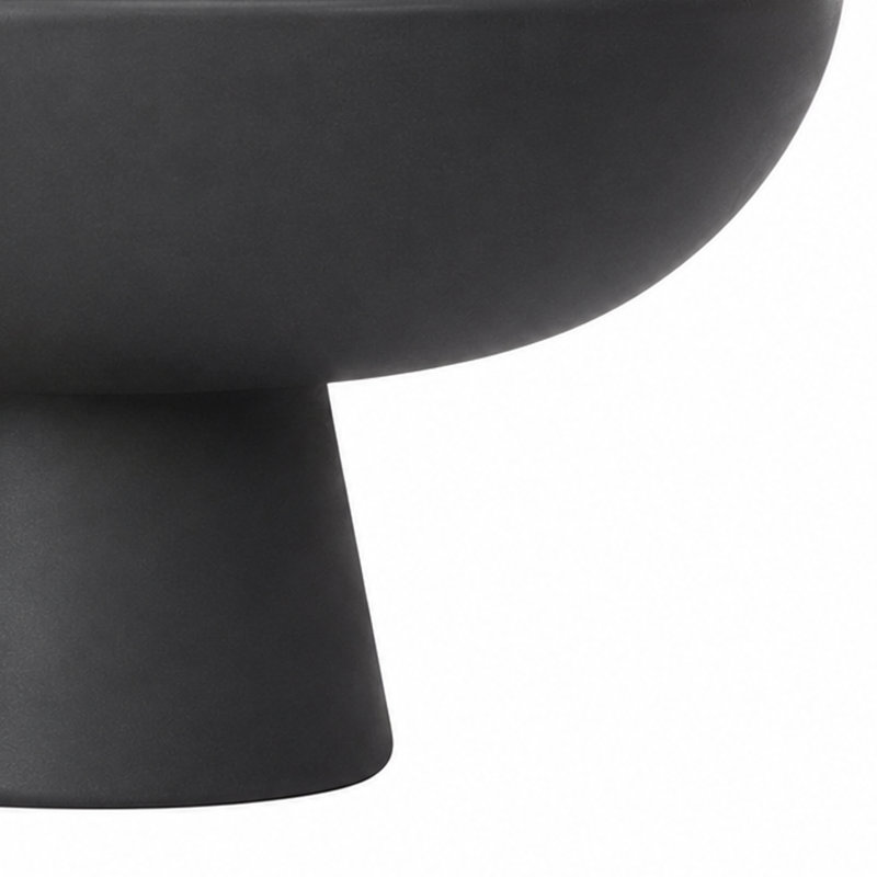 Cole and Grey Ceramic Black Large Decorative Bowl with Elevated Base