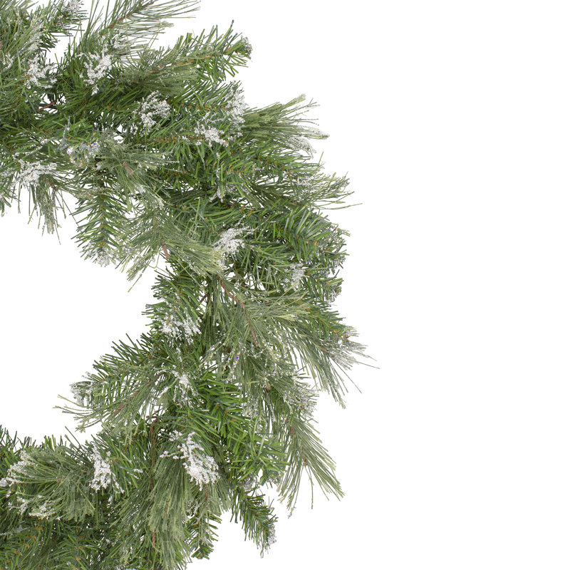 Couronne de Noël artificielle Snow Mountain Pine - non éclairée, 24 po