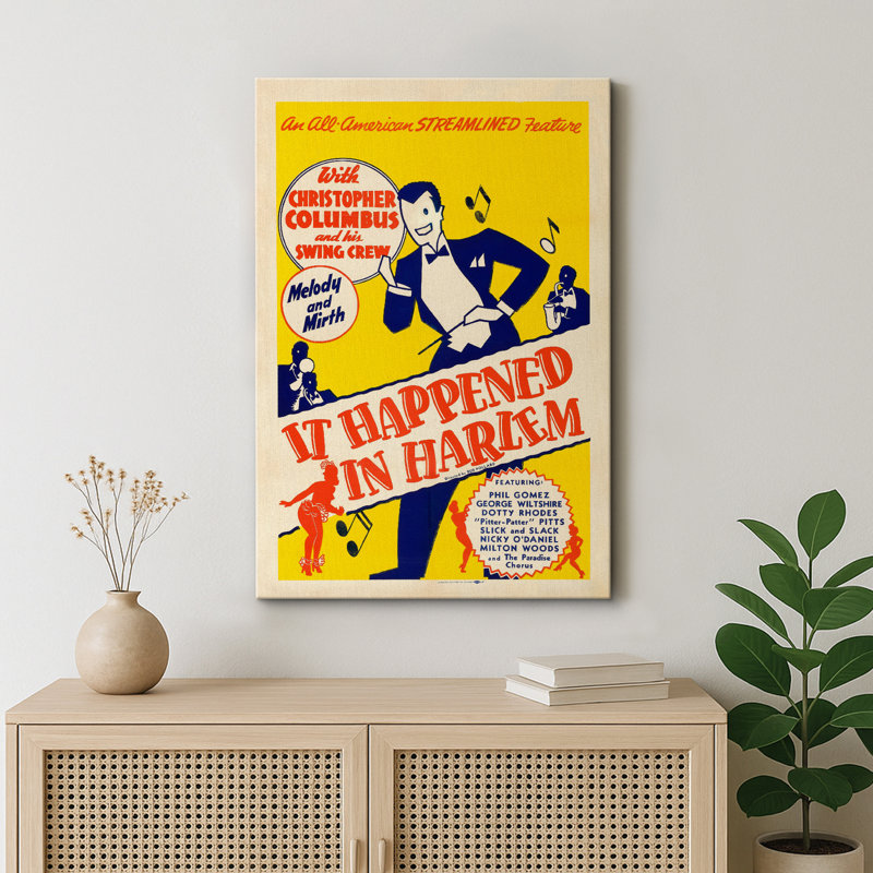«Retro Swing Music Show», affiche d'art, «Happ pass in Harlem», impression sur toile encadrée, H 24 po x l 16 po x P 1,5 po