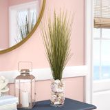 24'' Faux Grass in Glass Vase