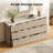 Corentin 63" Wide Dresser 9 Drawers With Storage Modern Faux Travertine Wood Chest For Bedroom Living Room-125370593
