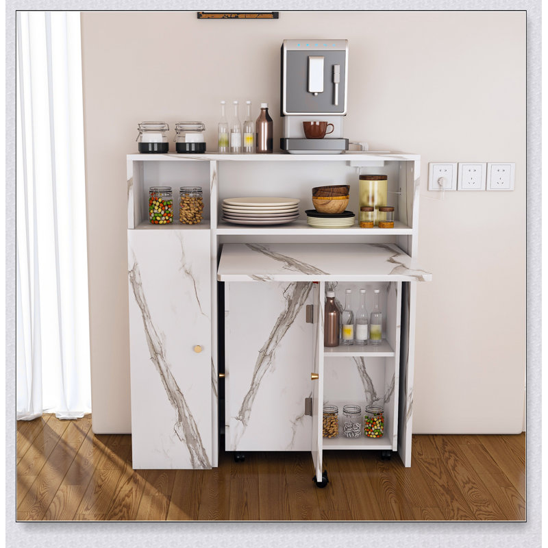 Table de salle à manger pliante multifonctionnelle avec buffet mural et rangement pour petits appartements, peu encombrante et élégante
