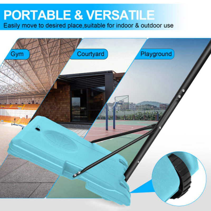 Système portatif de basketball avec base stable et roulettes