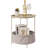 Deeley Small End Table with Storage Bag X-Shaped Cross-Leg Side Table Foldable Tray-2064531331