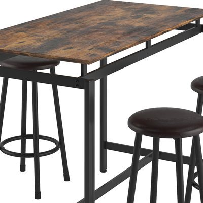 Ensemble de salle à manger rectangulaire de L 47,21 po x l 23,61 po avec pieds en métal et tabouret de bar rembourré pour la cuisine, la salle à manger et la table de lecture