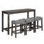 Ensemble de table de bar 4 pièces avec prise de courant, ensemble de table de bar avec chaises de salle à manger, table de bar avec tabourets et table de canapé avec 3 tabourets rembourrés-1024266225