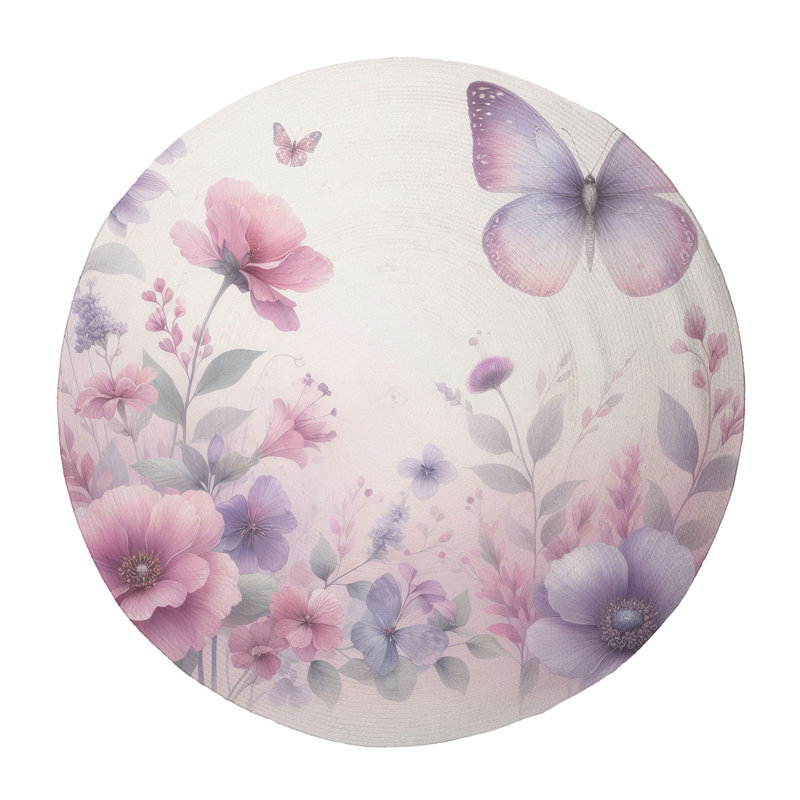 Tapis tressé Garden Wings, Rond 5 pi