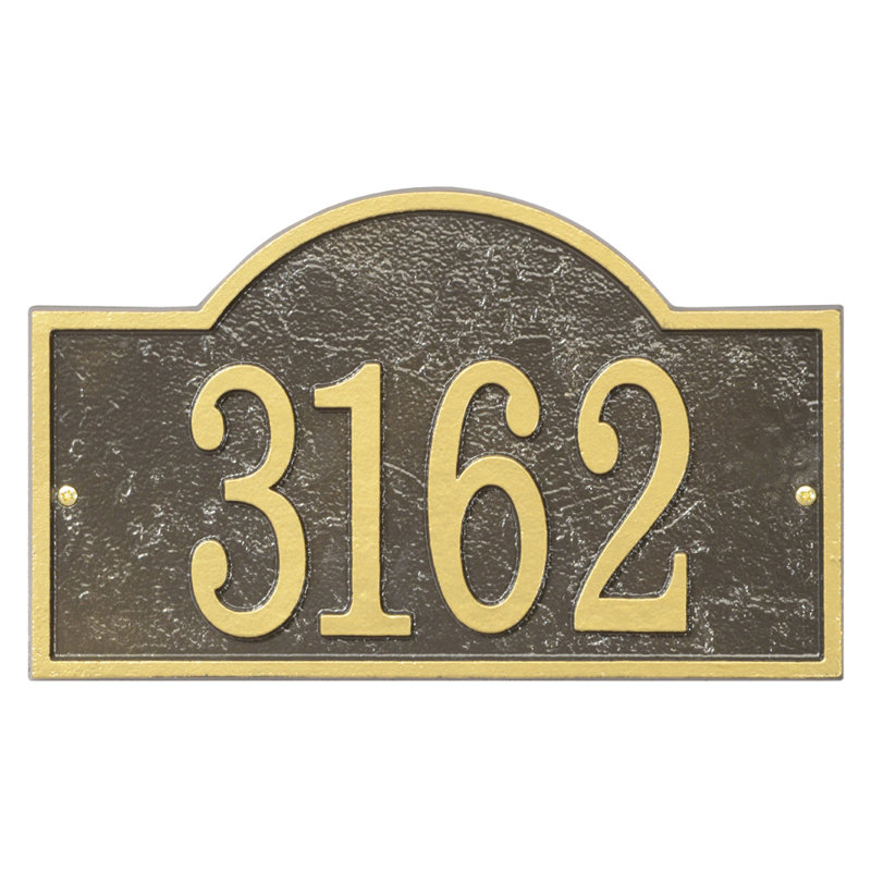Fast and Easy 1-Line Wall Address Plaque, Bronze/Gold, Yes