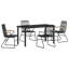 5 Piece Garden Dining Set Black PVC-522716892