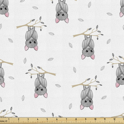 Chastainjr Bats Hanging Up Upside Down on Branches and Leaves Multi-Purpose Fabric