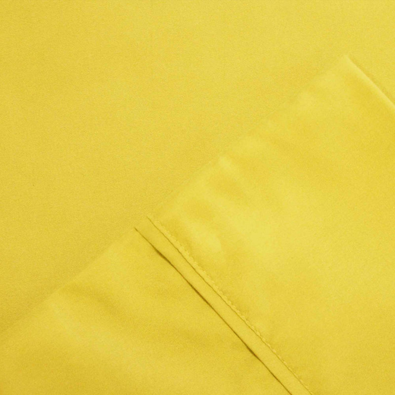 Microfiber Sheet Set, King Sheet Set + Fitted Sheet + 2 Pillowcases, Yellow