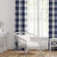 Walker Buffalo Indigo/Ivory Cotton Grommet Top Drapery Panel Set of 2-1477510696