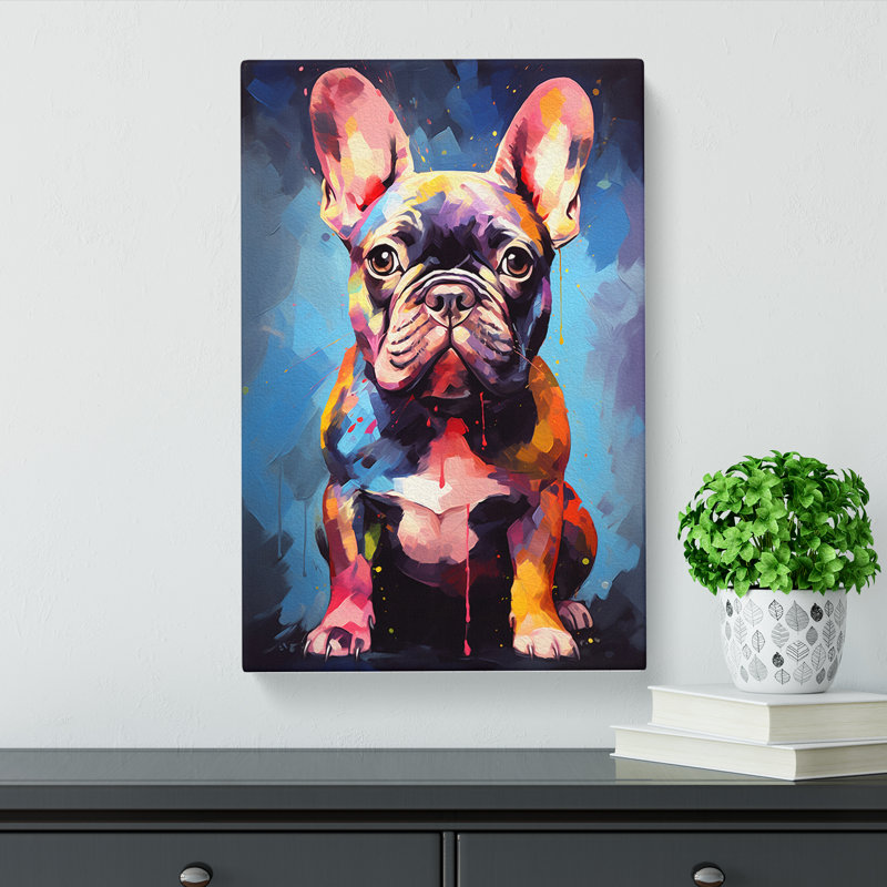 French Bulldog Contemporary Art No.2 - Wrapped Canvas, 76cm H x 50cm W x 3cm D