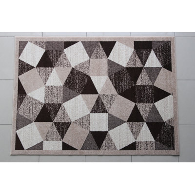 Tapis brun/blanc Rorie