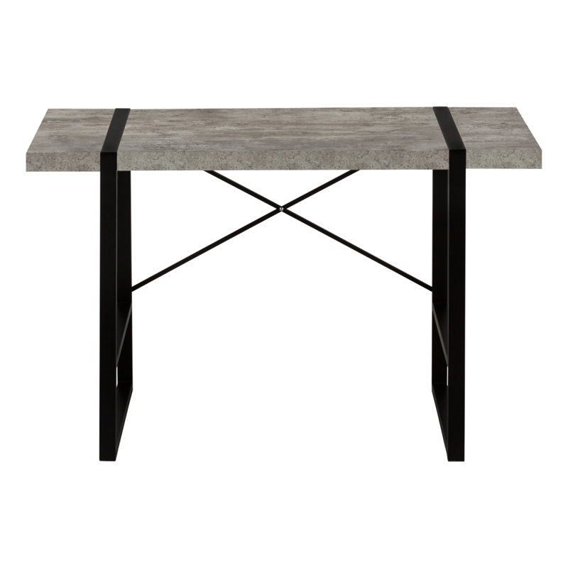 Bureau d'ordinateur, bureau personnel, ordinateur portable, L 48 po, travail, métal stratifié, contemporain, moderne, Noir