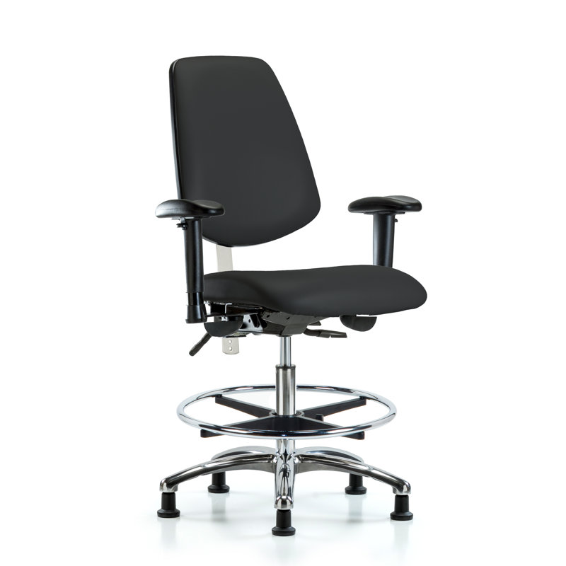 Chaise de dessinateur Josiah, Noir, Patins, Non inclus