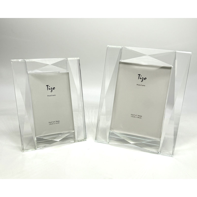 Crystal Glass Picture Frame, 5" W x 7" H